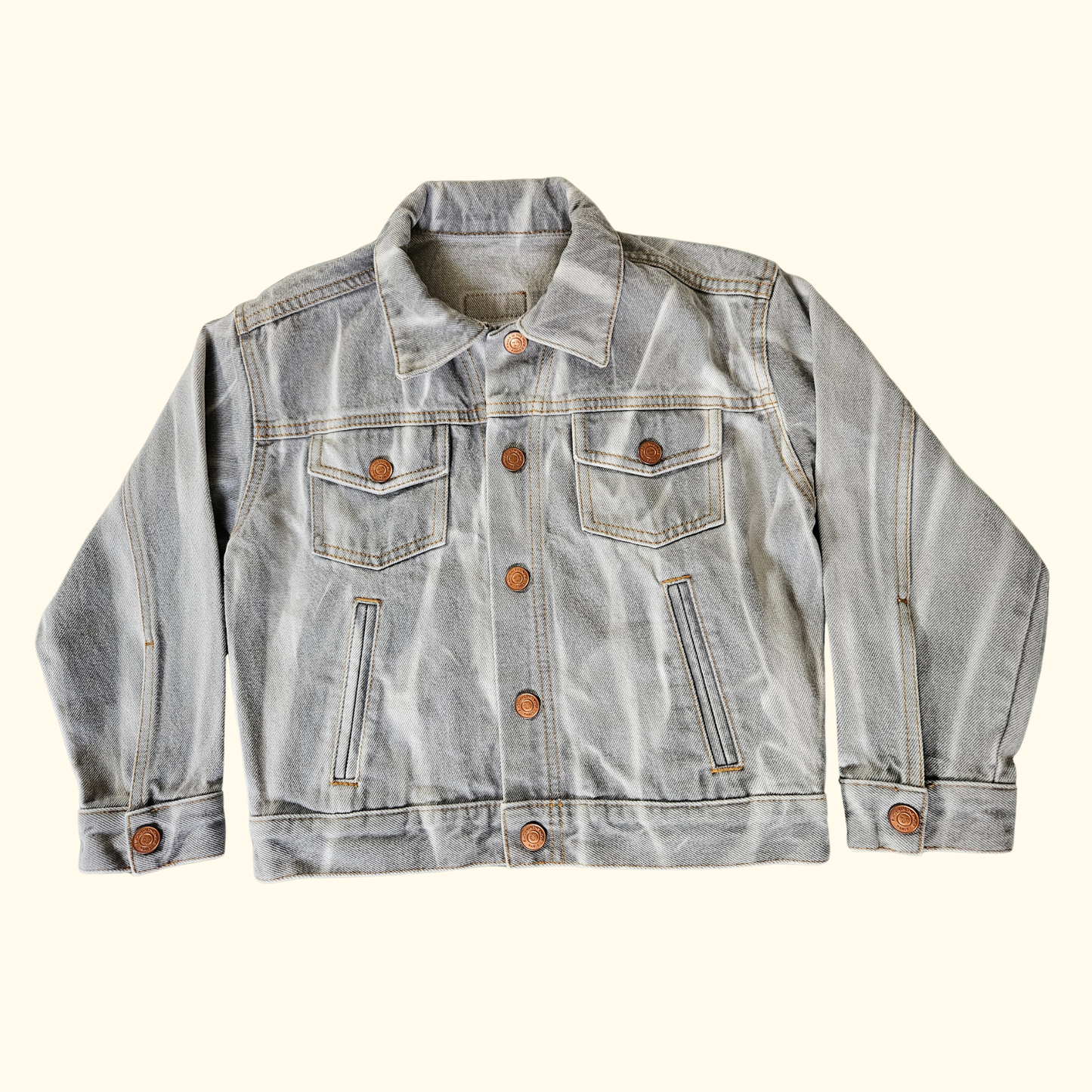 Graue Upcycling Jeansjacke