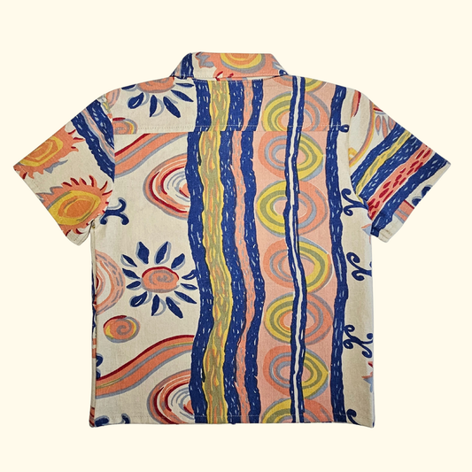 Hemd Muster beige bunt