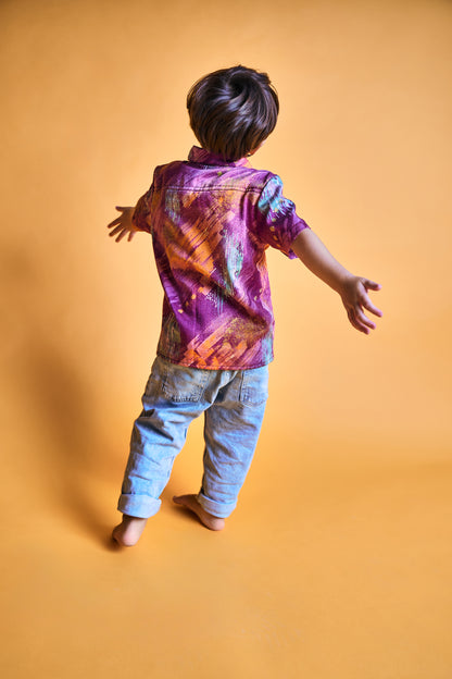 Hemd 80er beere orange