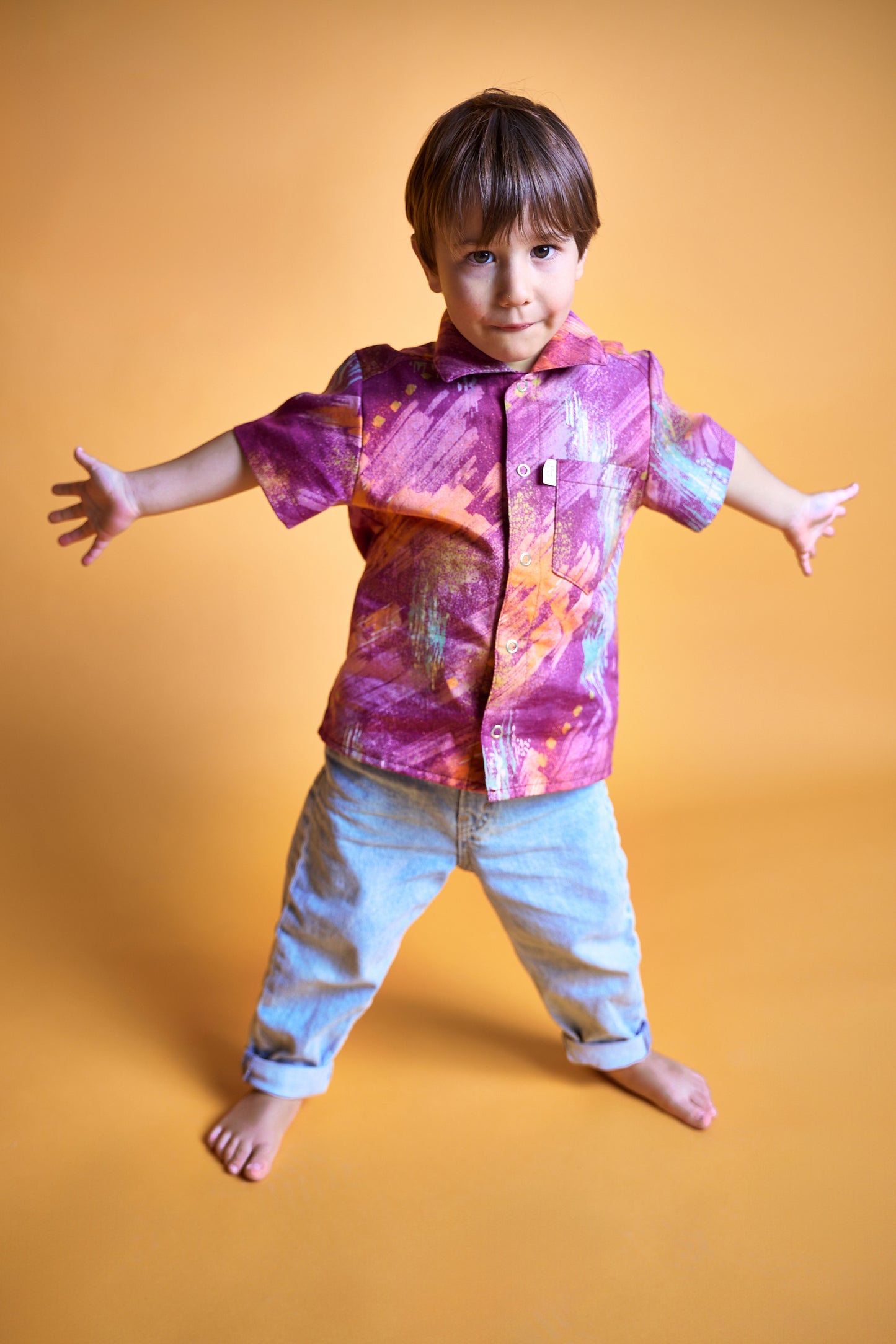 Hemd 80er beere orange