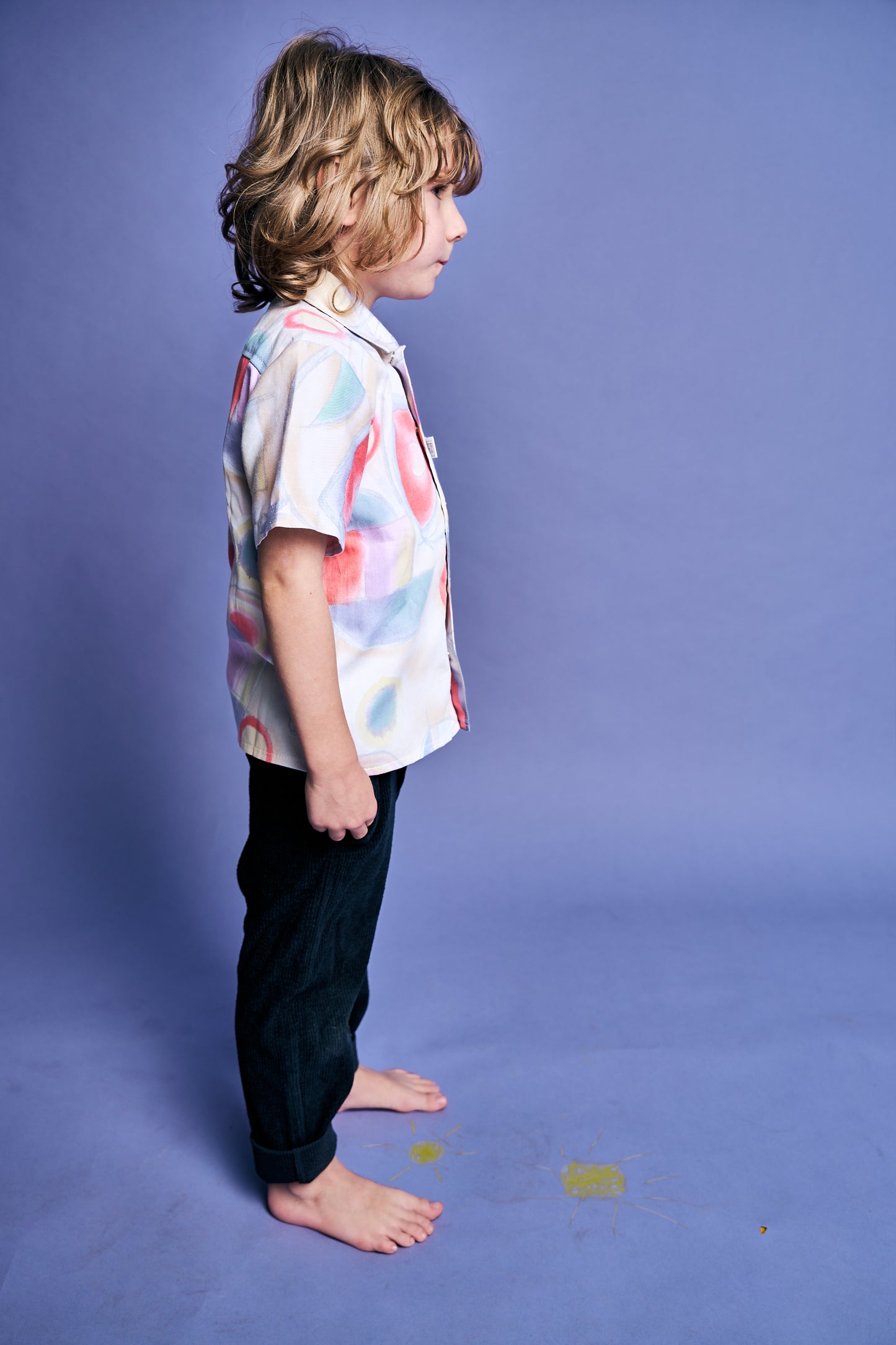 Hemd 90er lila pastell