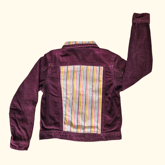 Upcycling Cordjacke mit Streifen