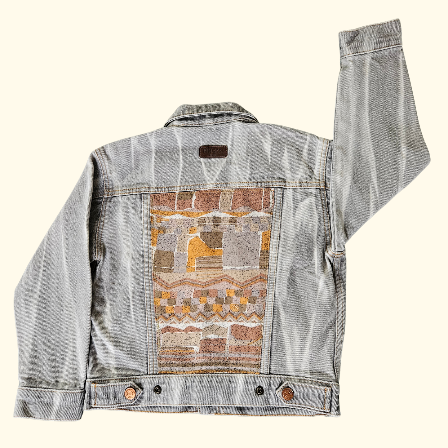 Graue Upcycling Jeansjacke