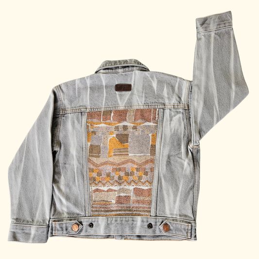 Graue Upcycling Jeansjacke