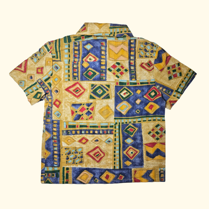 Hemd 90er gelb bunt - Seersucker