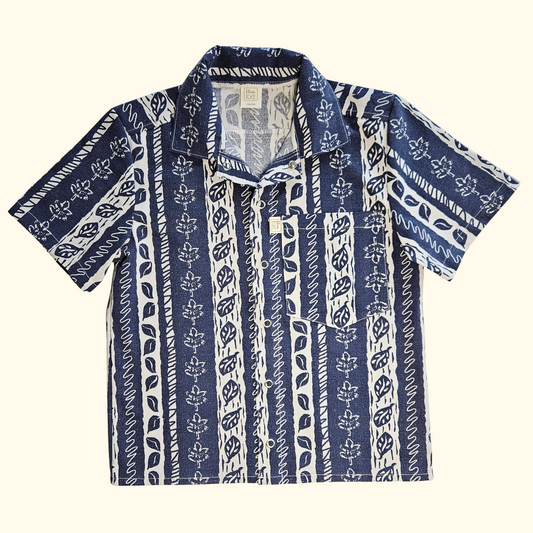 Hemd 90er dunkelblau gestreift