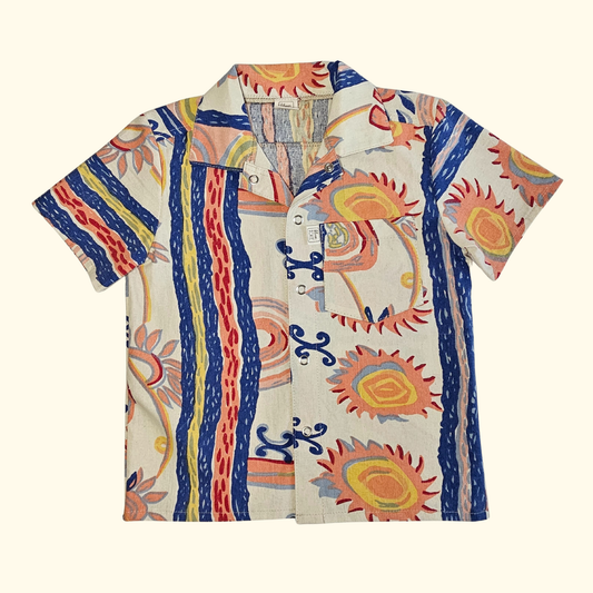 Hemd Muster beige bunt