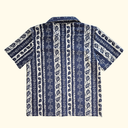 Hemd 90er dunkelblau gestreift