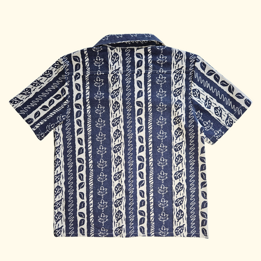 Hemd 90er dunkelblau gestreift